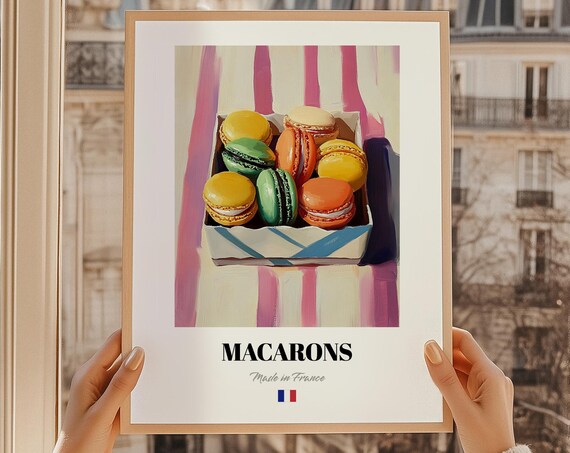 Macarons French Dessert Poster Bon Appetit Food Art Ideas For A Chef Dining Room