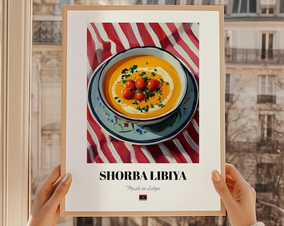 Shorba Libiya Libyan Tomato Soup Cuisine Food Art Kitchen Poster