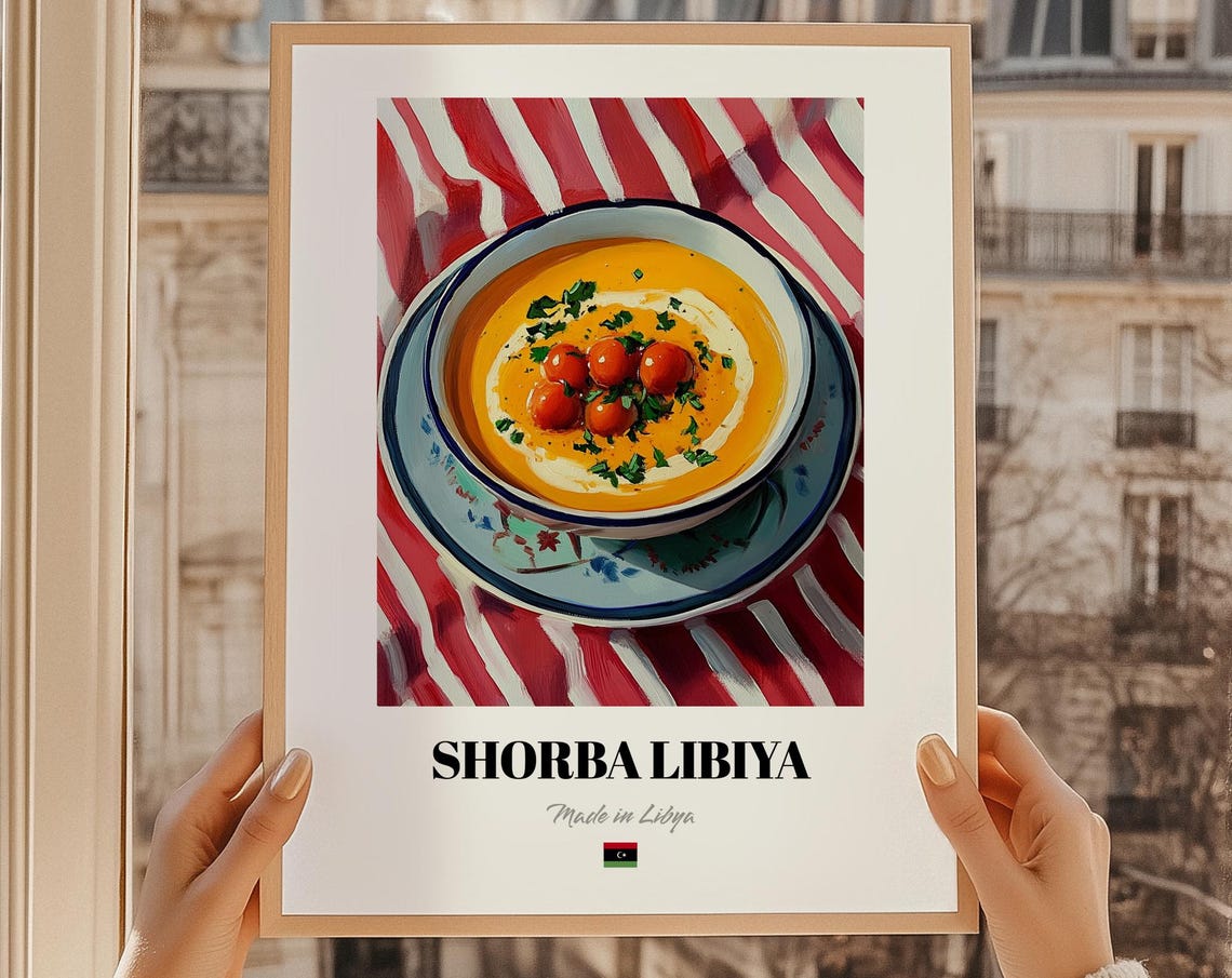 Shorba Libiya Libyan Tomato Soup Cuisine Food Art Kitchen Poster