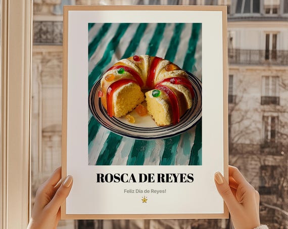 Rosca De Reyes Epiphany Wall Art Mexican Food Feliz Da Gift Oil Painting Print