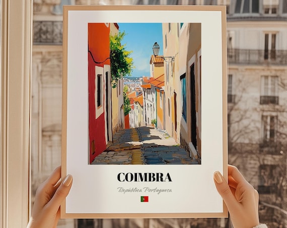 Coimbra Repblica Portuguesa Portugal Wall Decor Reproduction Oil Painting Poster Friend Gift Bathroom