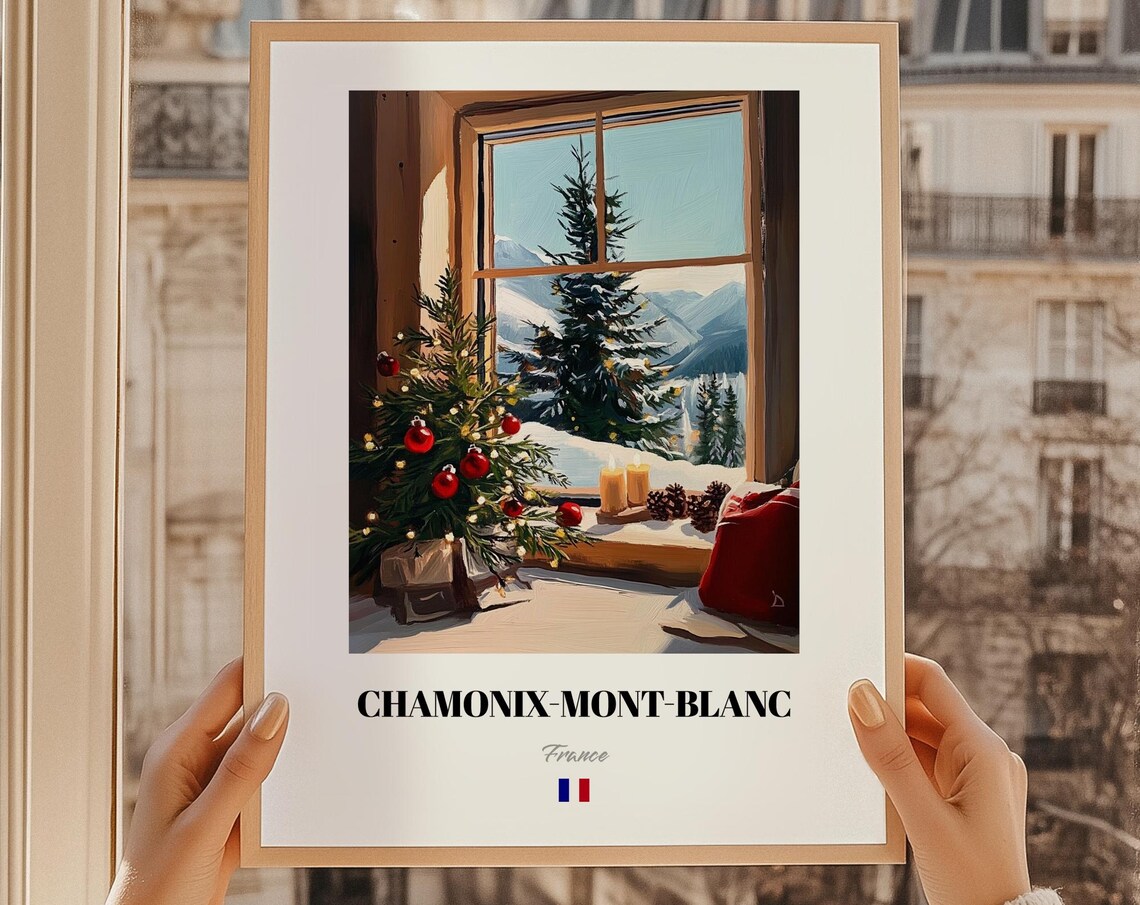 Chamonixmontblanc France Ski Resort Wall Decor Print Poster Christmas Gift