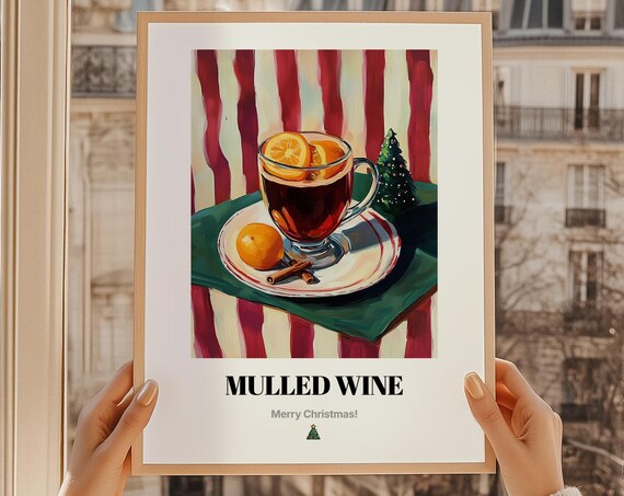 Mulled Wine Print Poster Christmas Drink Wall Art Gift German