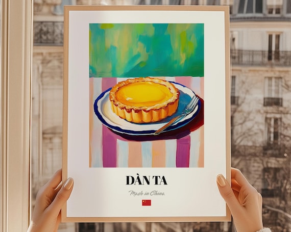 Dan Ta Golden Egg Tart Chinese Dessert Bakery Painting Poster