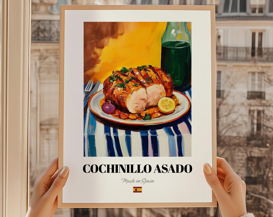 Cochinillo Asado Roast Suckling Pig Spanish Cuisine Food Art Poster