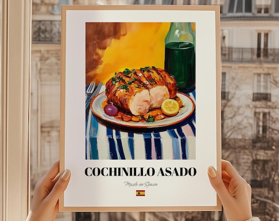 Cochinillo Asado Roast Suckling Pig Spanish Cuisine Food Art Poster