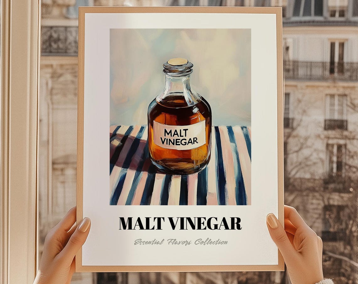 Malt Vinegar Grocery Wall Art Pantry Decor Print Chef Gift Restaurant Kitchen