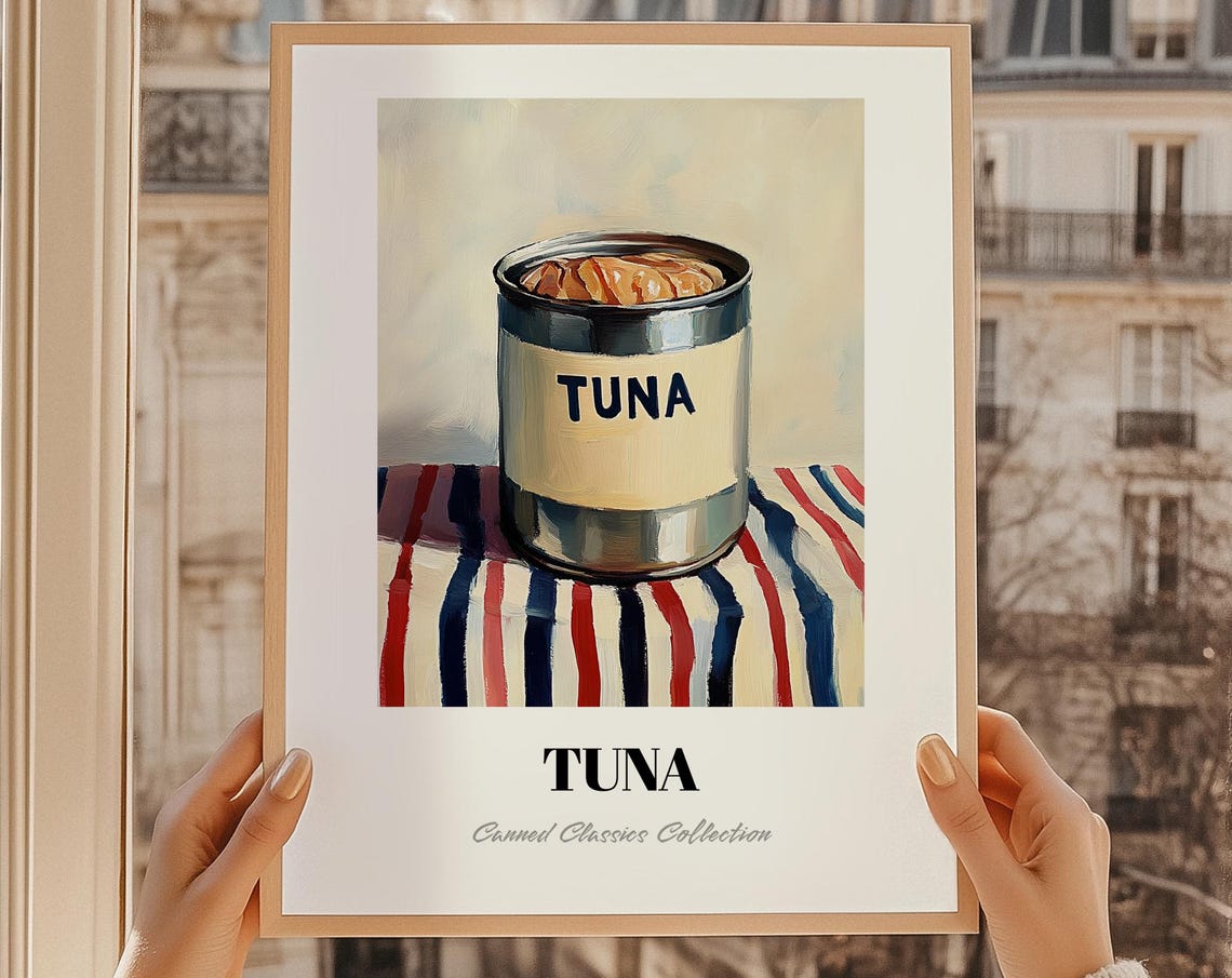 Tuna Tin Vintage Style Grocery Can Pantry Kitchen Decor Poster