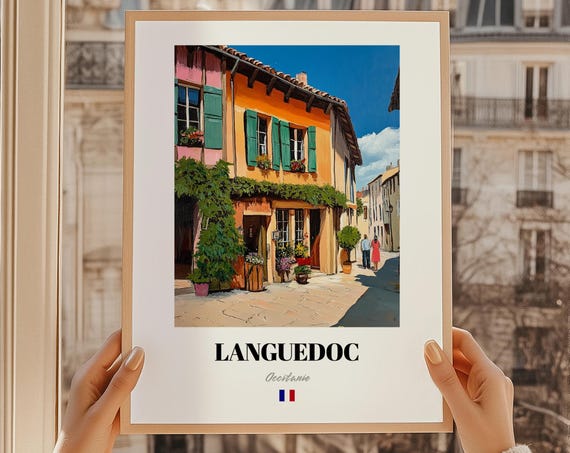 Languedoc Occitanie France Wall Art Oil Painting Reproduction Print Friend Gift Home Office