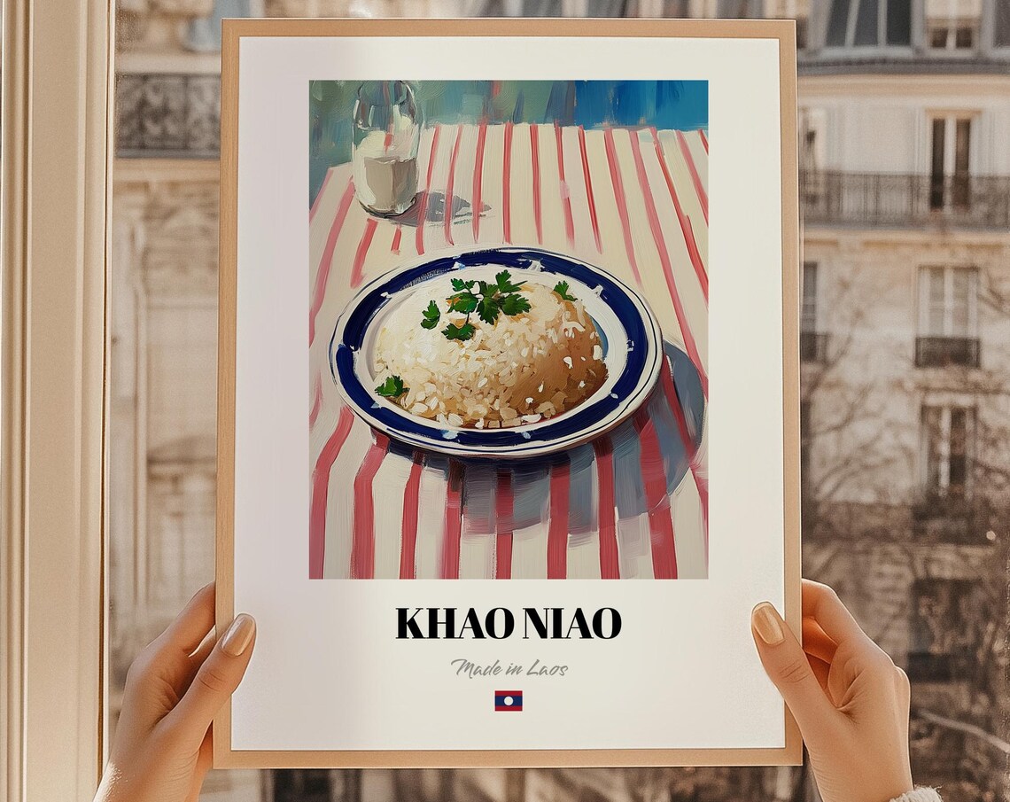 Khao Niao Laotian Sticky Rice Cuisine Food Art Kitchen Poster