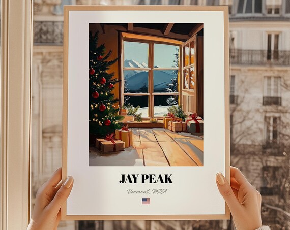 Jay Peak Vermont Usa Ski Resort Wall Decor Print Poster Christmas Gift