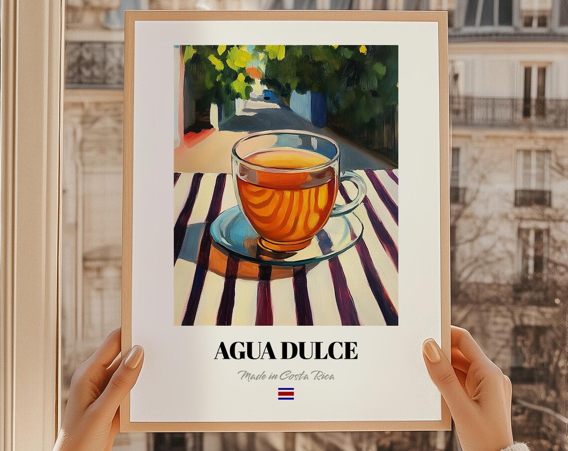 Agua Dulce Costa Rican Drink Poster Rica Bar Dcor Wall Art Friend Kitchen