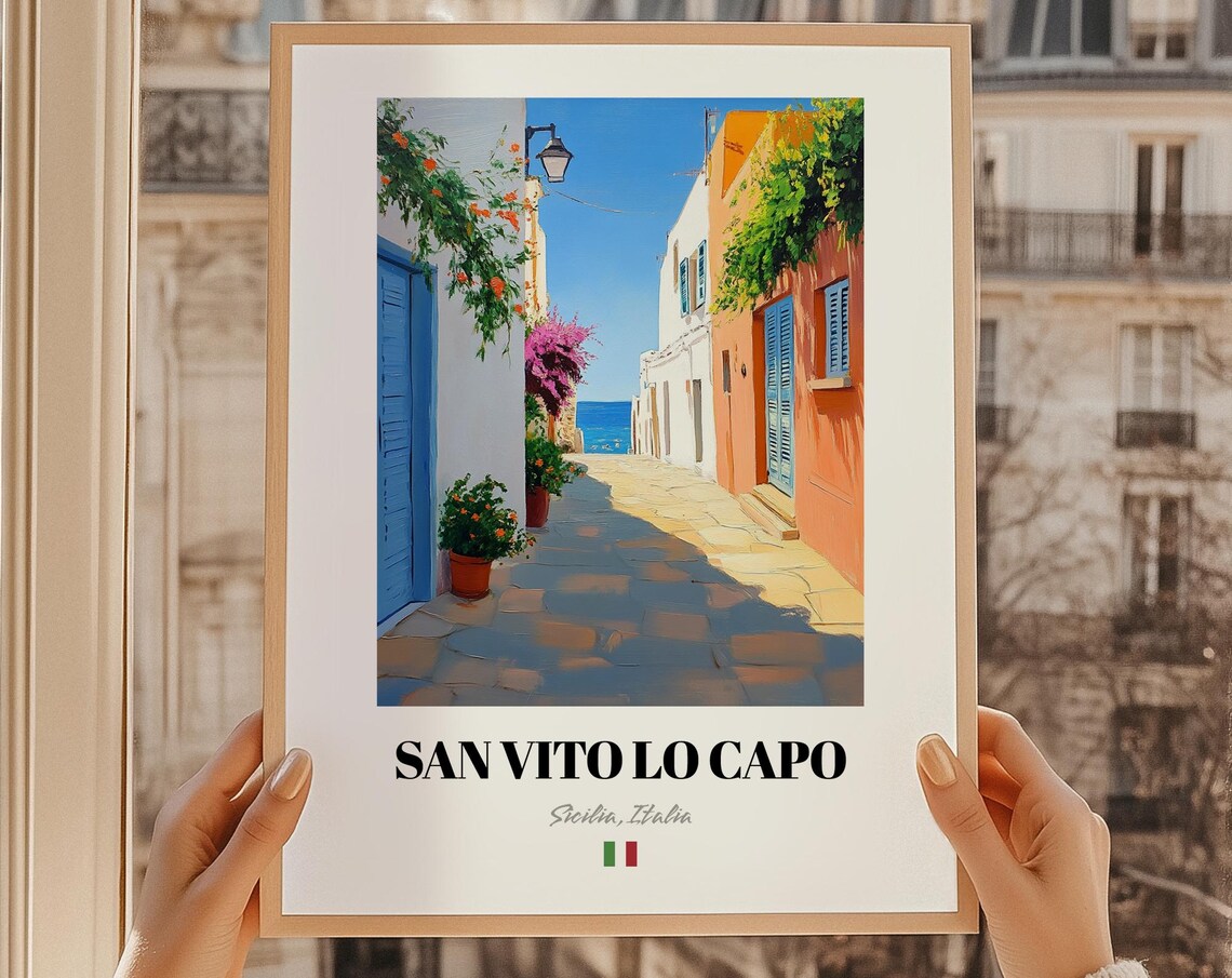 San Vito Lo Capo Sicilia Italia Wall Art Oil Painting Reproduction Print Friend Gift Living Room