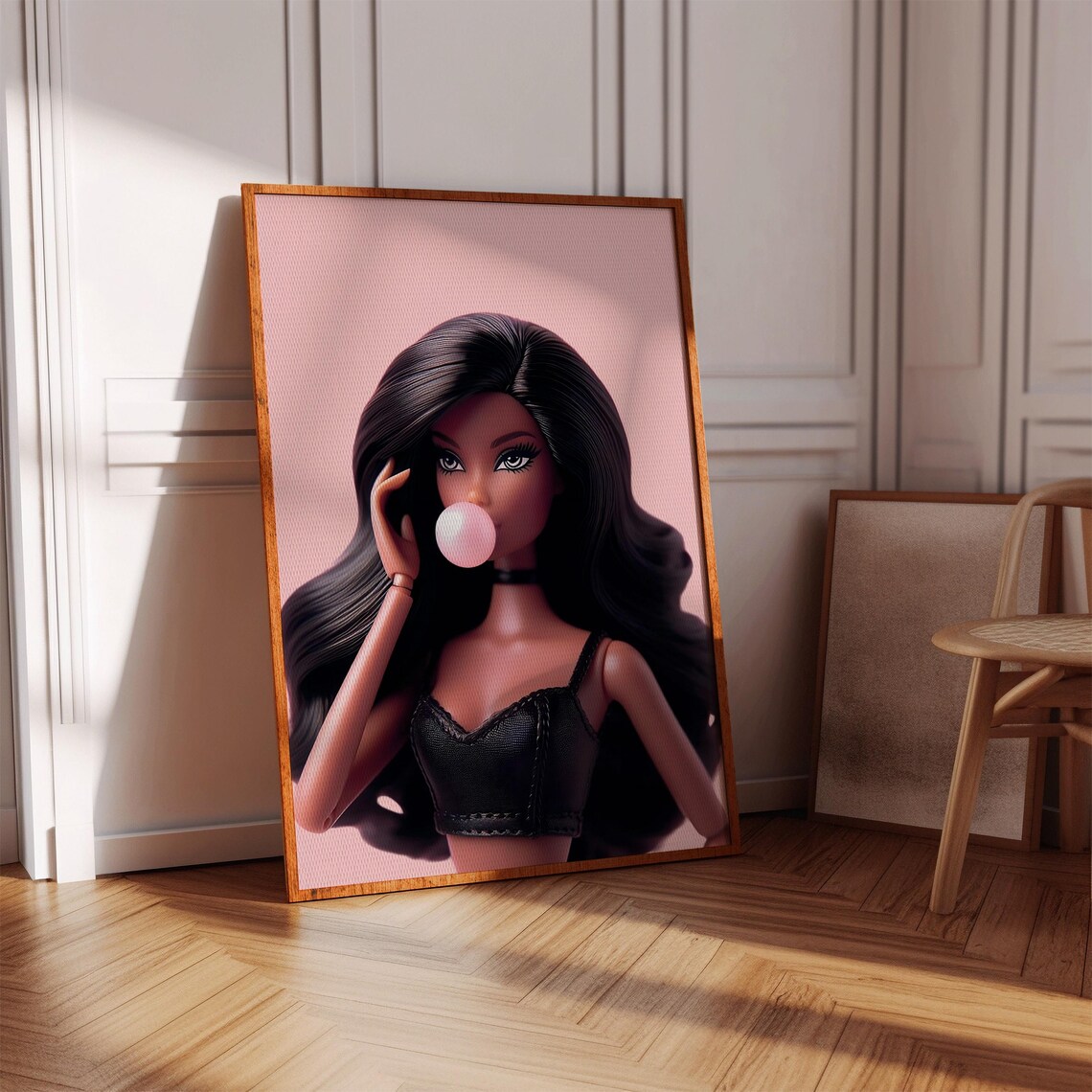 Bubblegum Diva Retro Black Girl Art Print