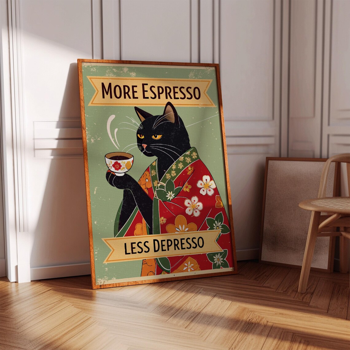 More Espresso Less Depresso Coffee Wall Art