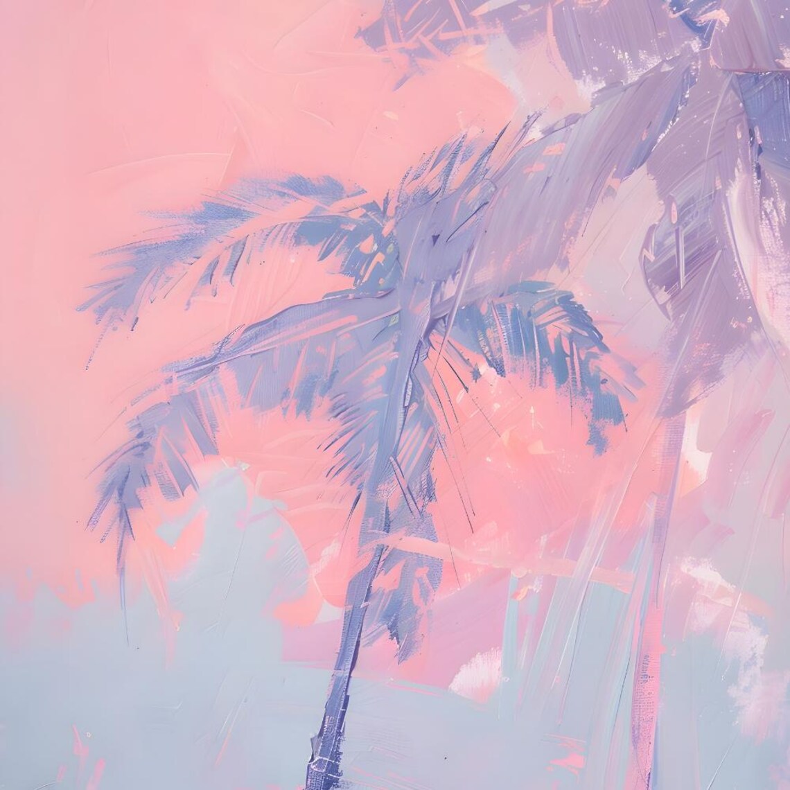 Pink Palm Tree Print Palm Tree Wall Art Palm Tree Poster Palm Tree Photo Sea Prints Tropical Wall Art Boho Coastal - Image 2
