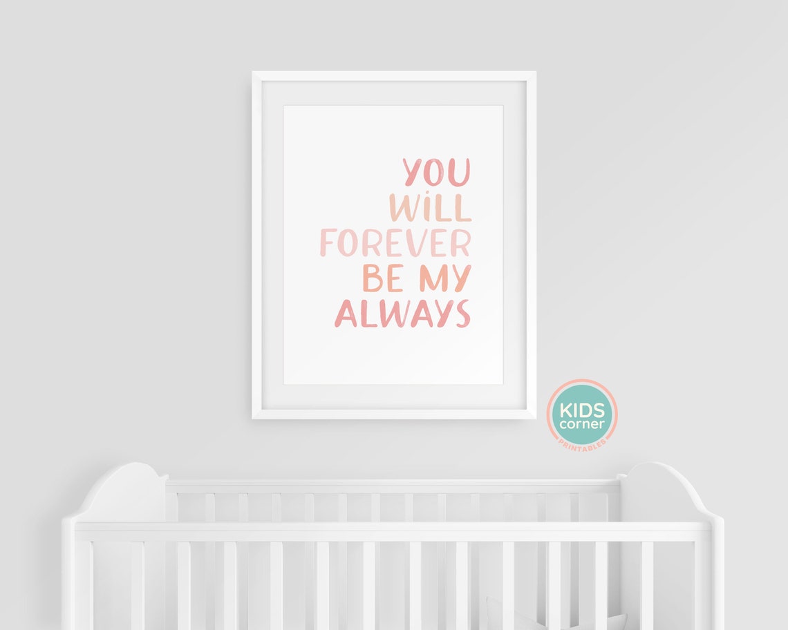 You Will Forever Be My Always Pink Love Quote Poster for Her - Image 3
