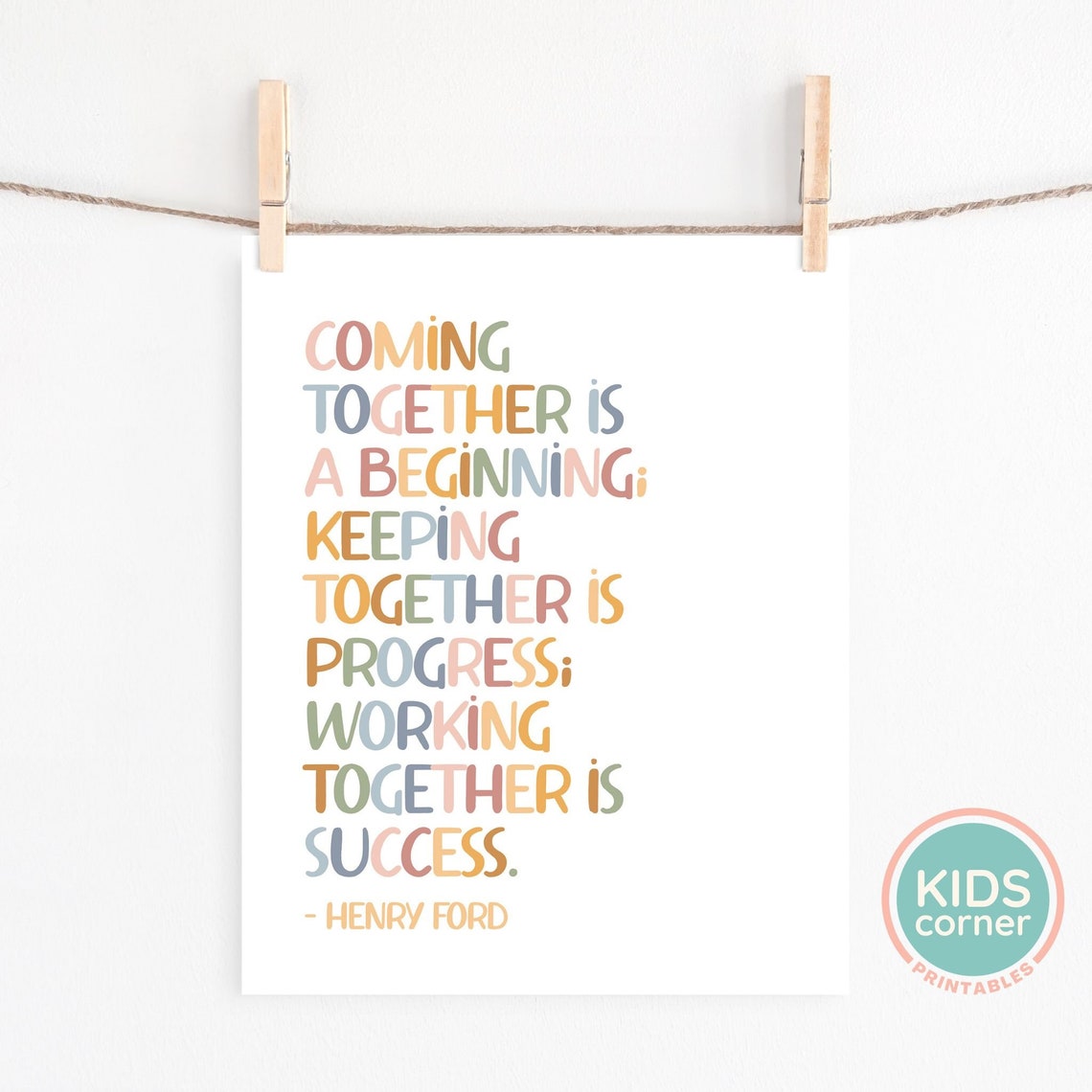 Coming Together Is A Beginning Henry Ford Teamwork Quote Poster - Image 2