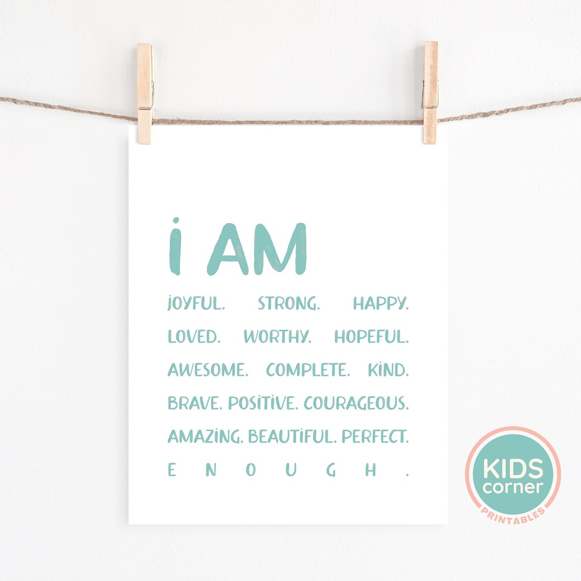 I Am Affirmations Kids Corner Wall Art Print - Image 2
