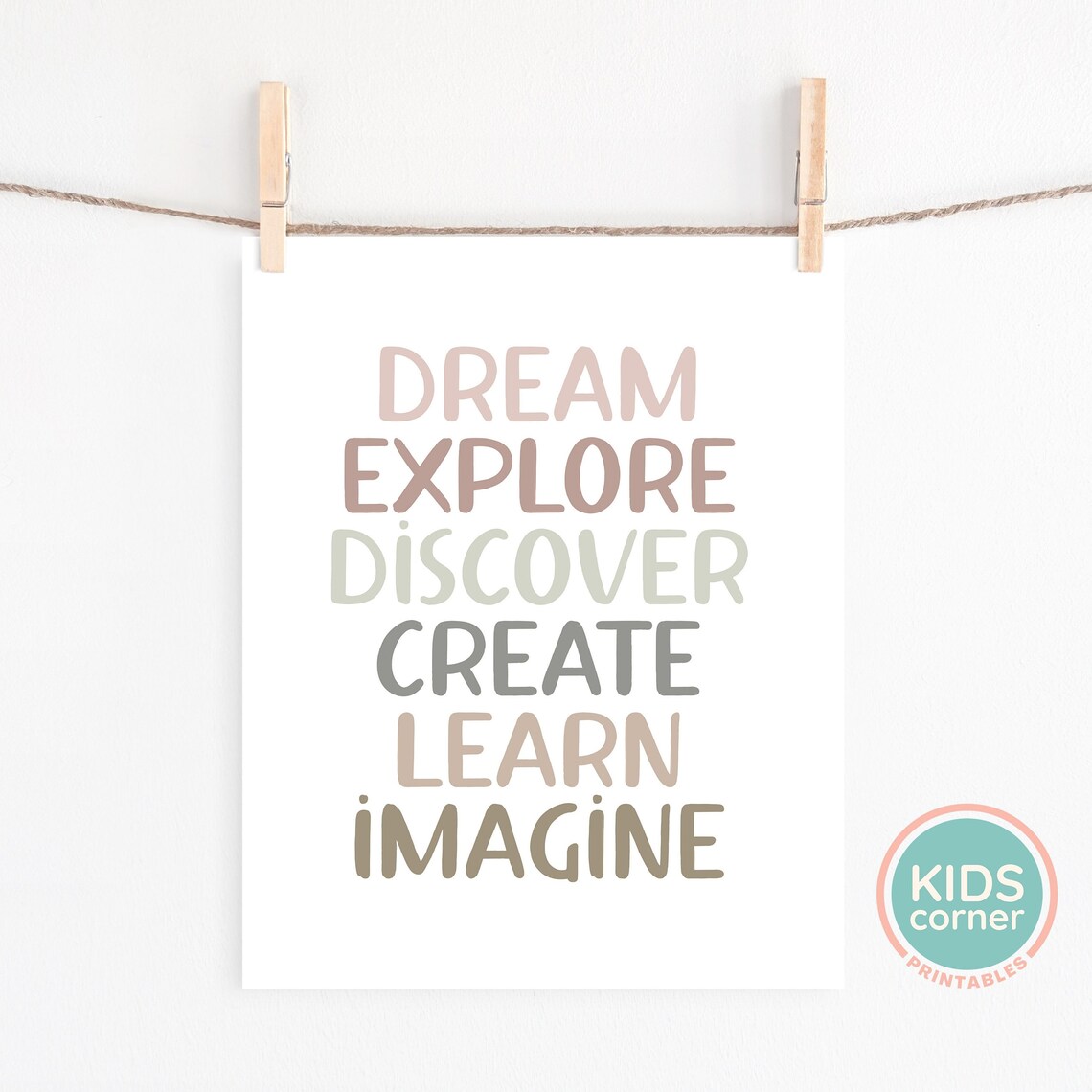 Dream Explore Discover Create Learn Imagine Art Print - Image 2