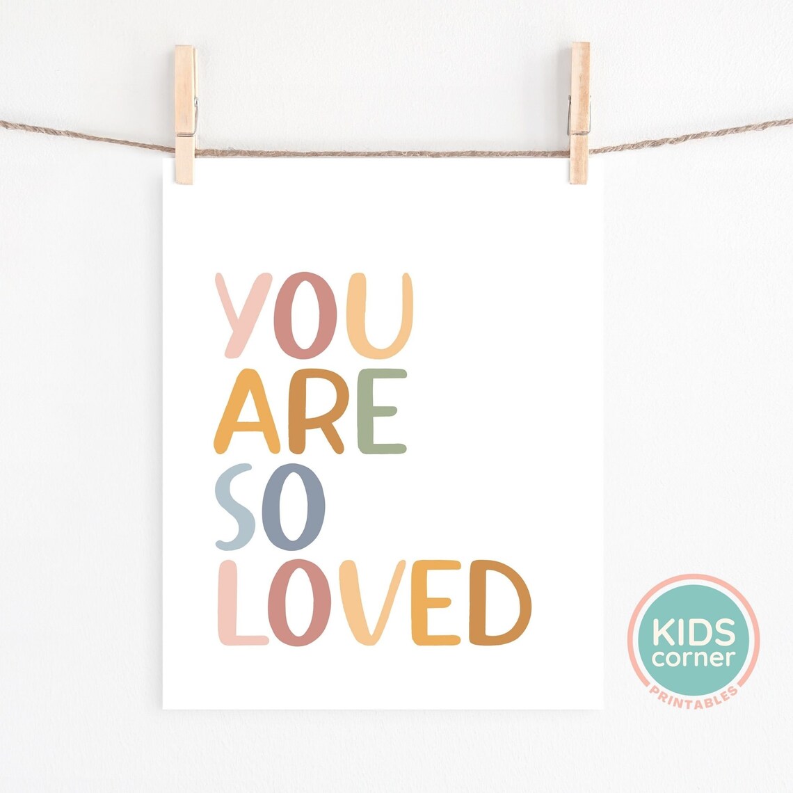 You Are So Loved Boho Nursery Decor Art Print