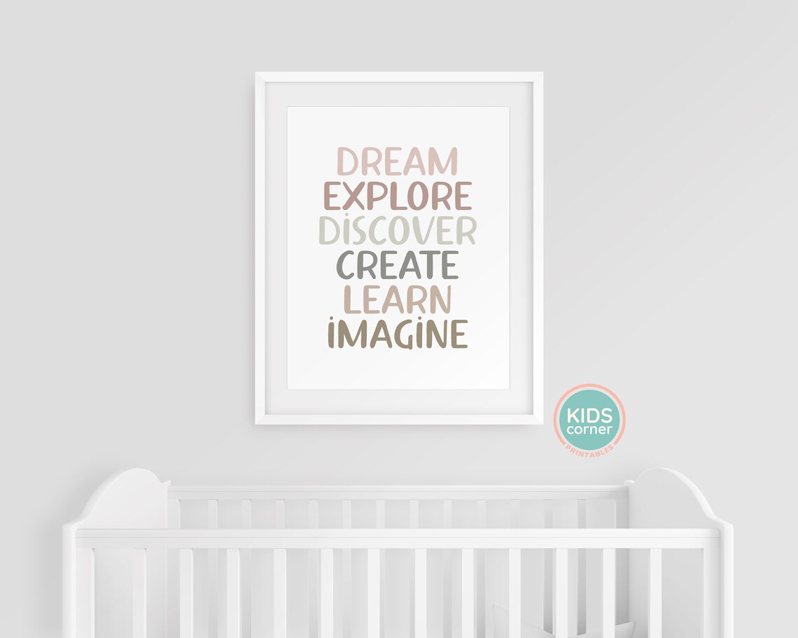 Dream Explore Discover Create Learn Imagine Art Print - Image 3