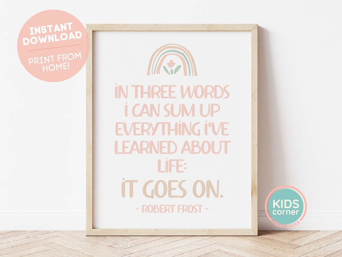 Robert Frost Quote, Kids Playroom Art Print