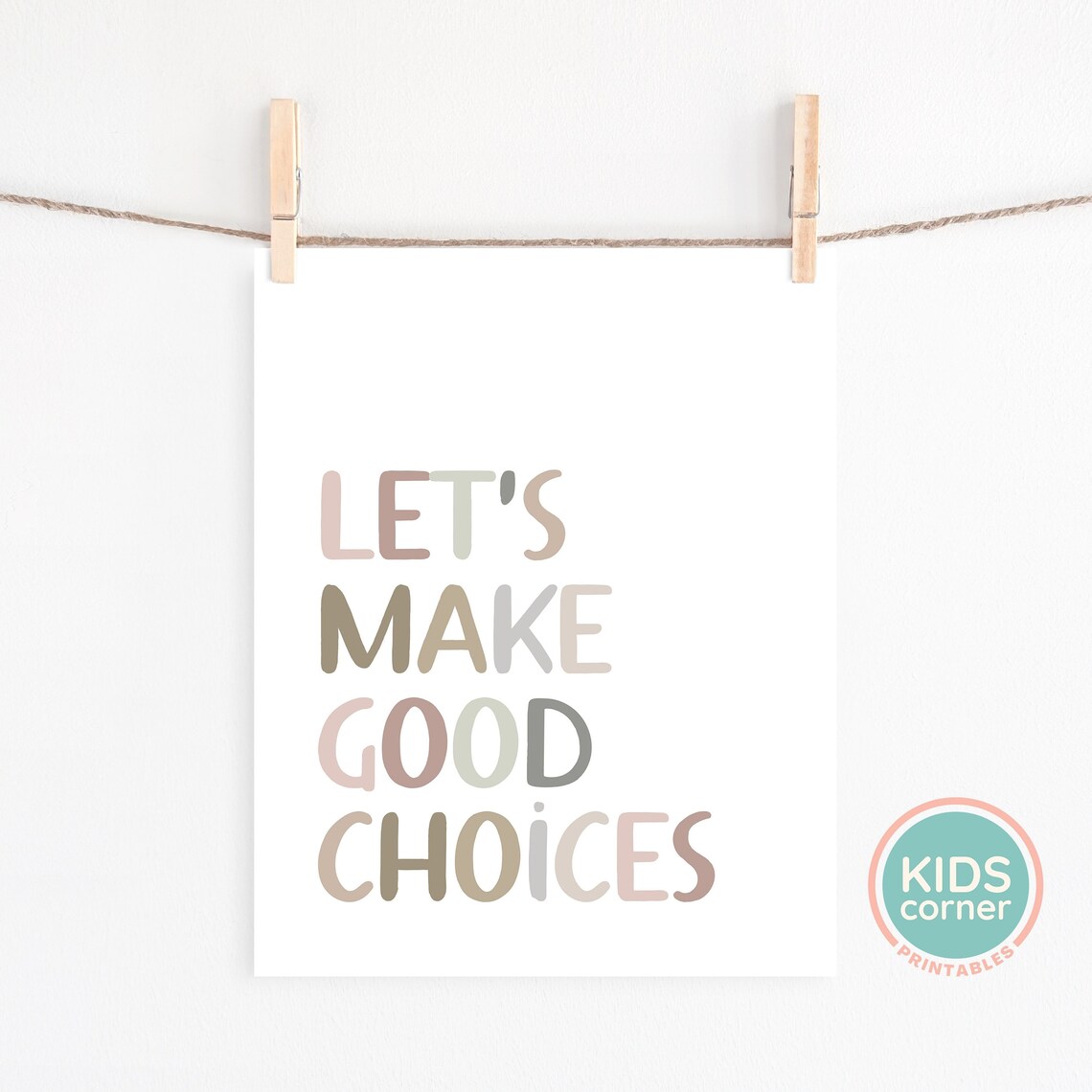 Let's Make Good Choices Boho Typography Art Print - Image 3