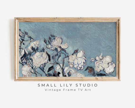 Spring Floral Oil Painting Art Print, Vintage Flowers