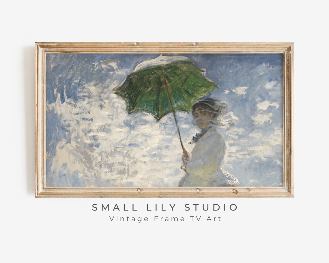 Monet Woman with a Parasol Vintage Impressionist Portrait Art Poster