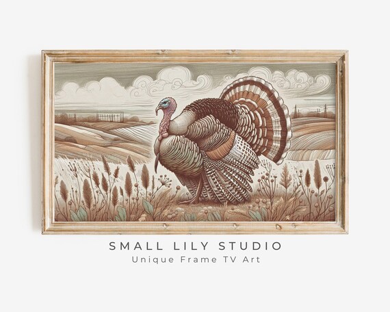 Thanksgiving Turkey Sketch, Vintage Style Art Print