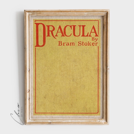 Dracula First Edition Book Cover Bram Stoker Yellow Cloth Poster