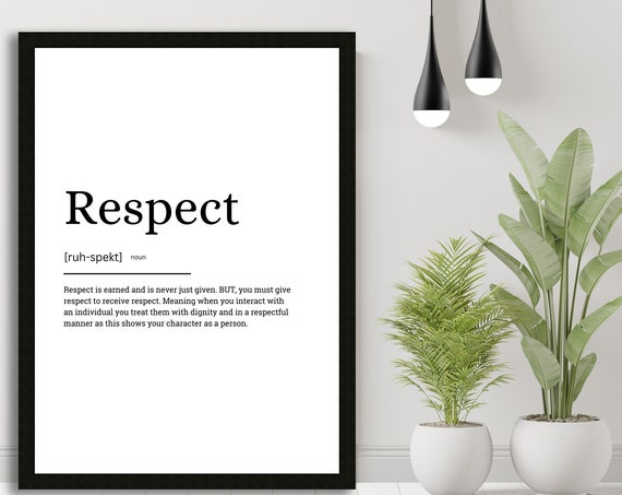 Respect Definition Minimalist Quote Art Print