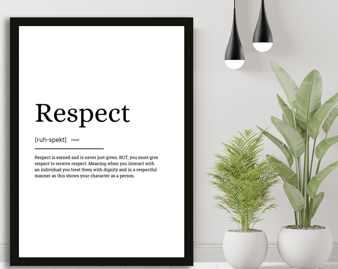 Respect Definition Minimalist Quote Art Print