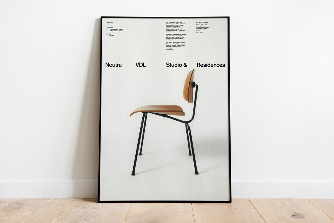Neutra VDL Studio Residences Wooden Side Chair Minimal White Poster - Image 3