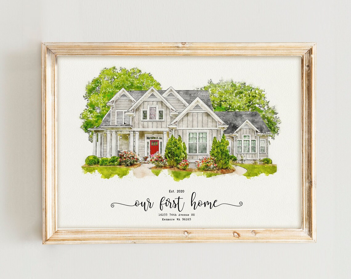 Custom House Portrait - Watercolor Art