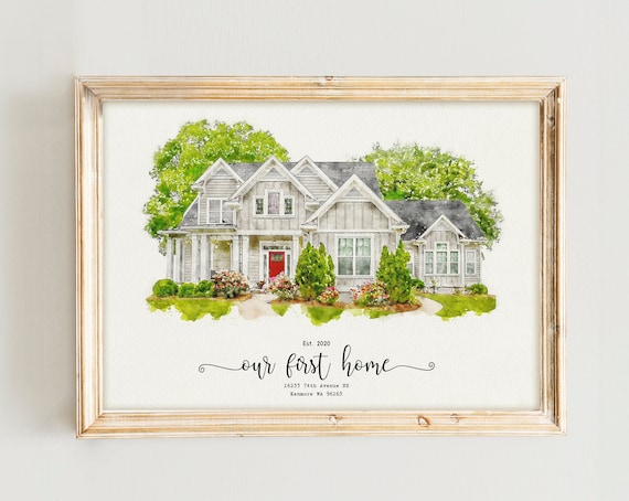 Custom House Portrait - Watercolor Art