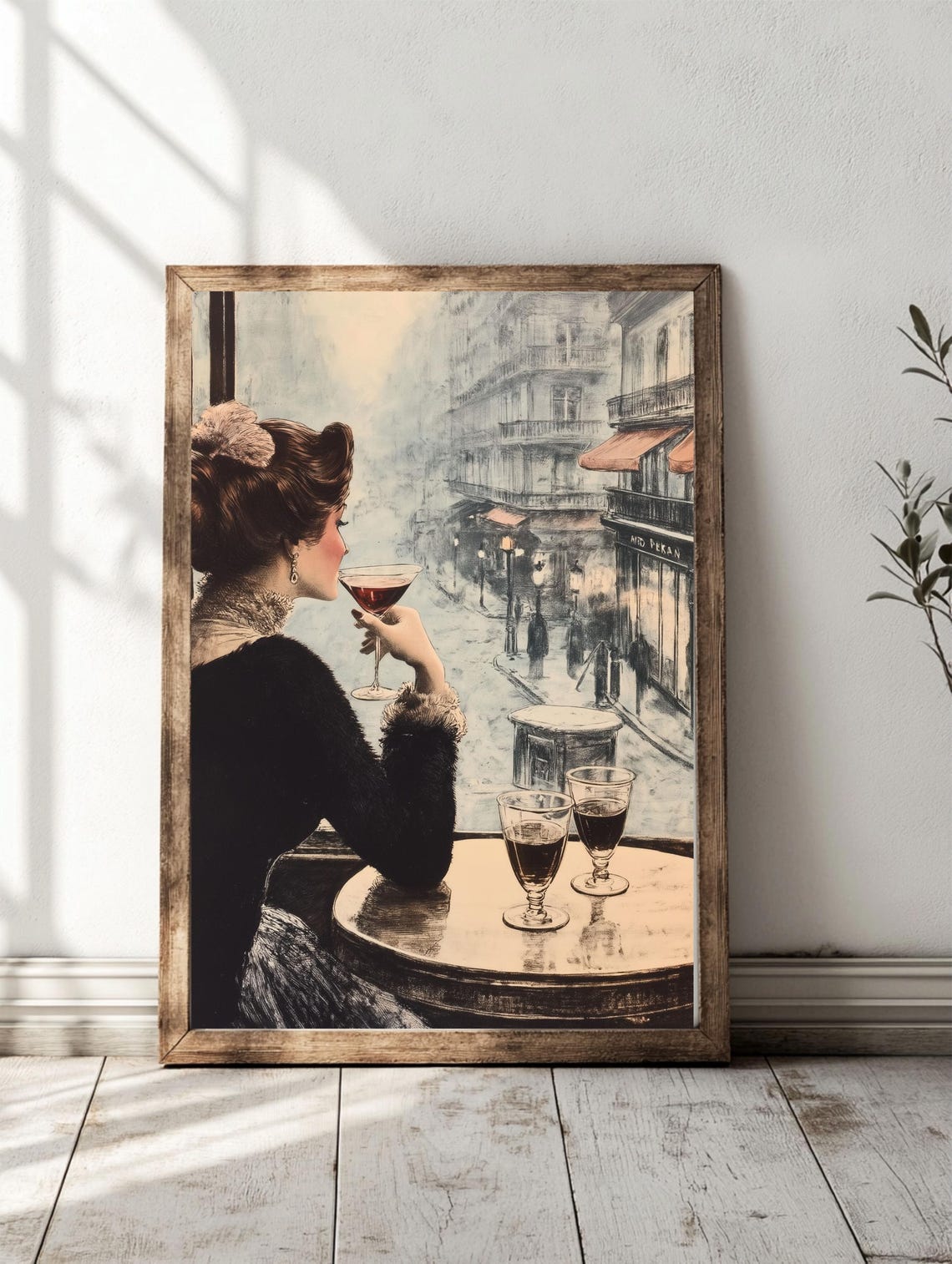 Vintage Paris Wall Art Parisian Women Illustration French Print Retro Decor