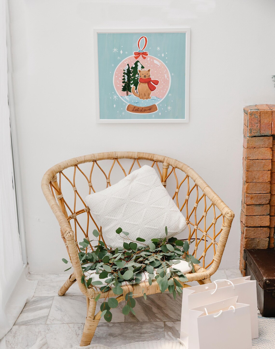 Christmas Cats Modern Holiday Decor Art Print - Image 3