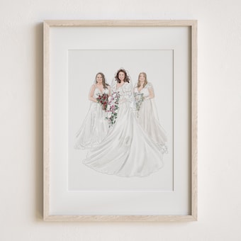 Custom Bride And Mother Portrait Mother Of The Bride Gift Mother Daughter Watercolor Generational Wedding Bride Mom Grandmother Portrait