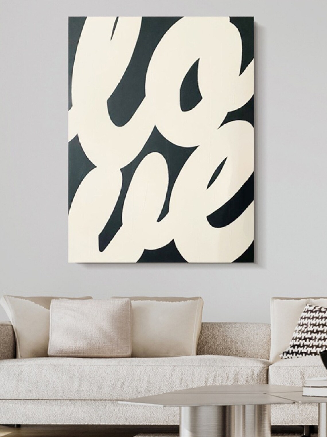 Black And White Abstract Painting On Large Black Wall Art Original Textured Art Modern Abstract Art Contemporary Wall Decor - Image 4