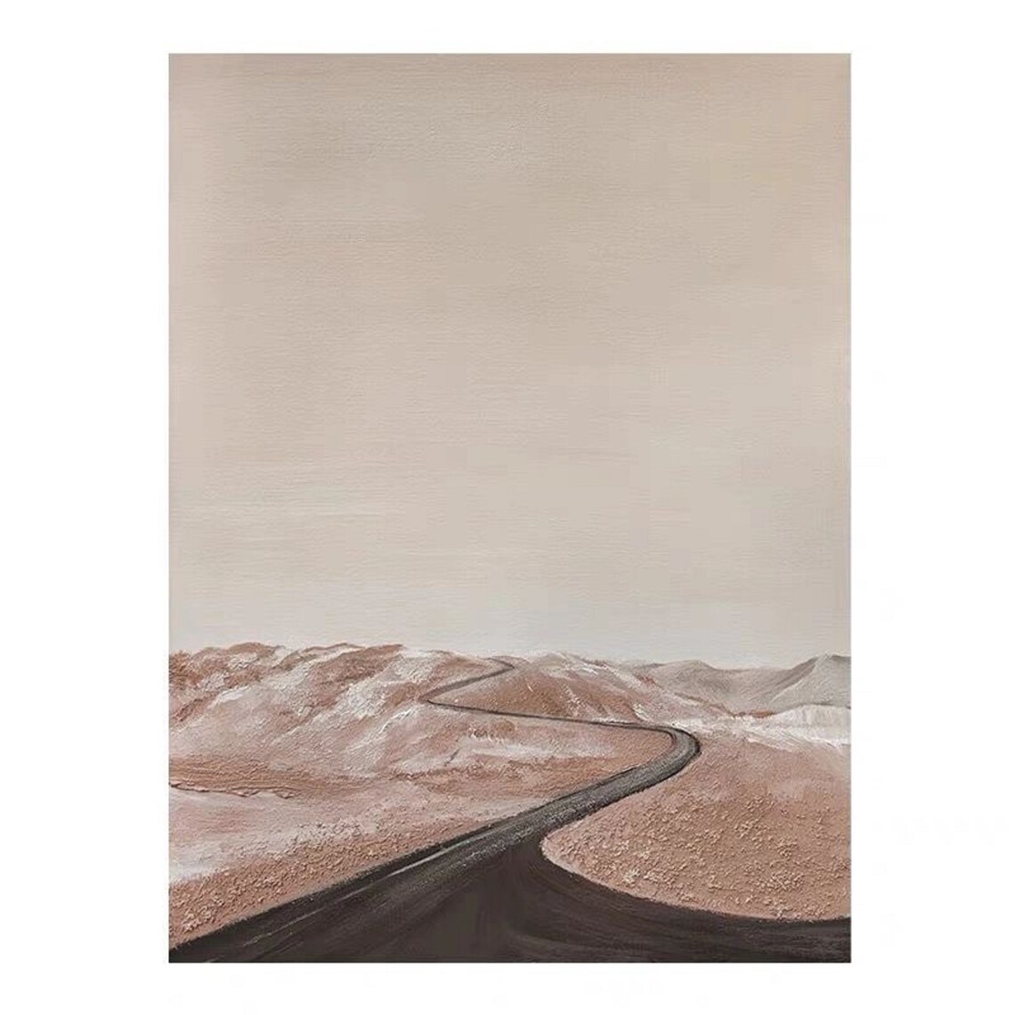 Desert Road Through Brown Mountains Minimalist Travel Poster - Image 2