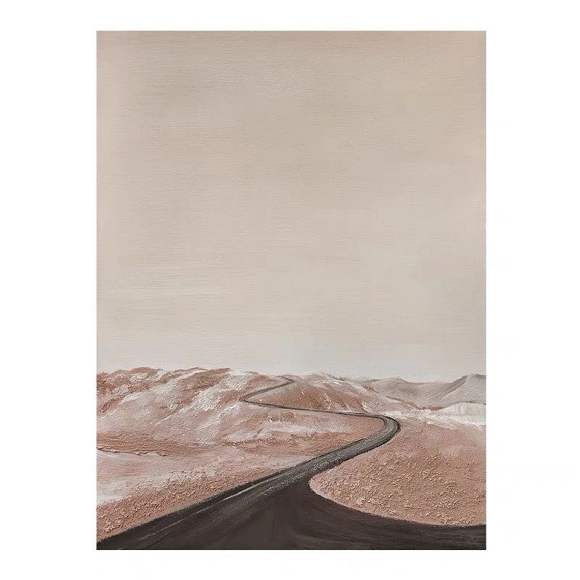Original Beige Abstract Painting Beige Abstract Landscape Painting Beige Sky Painting Bedroom Wall Art Acrylic Painting Abstract Wall Art - Image 2