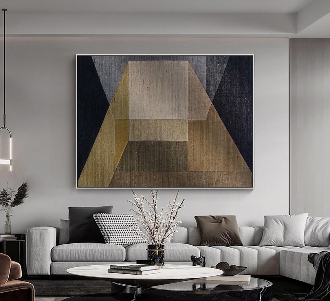 Black Brown Abstract Wall Art Neutral Beige Wabi Sabi Wall Art Painting Black Beige Abstract Minimalist Painting Brown Textured Wall Art - Image 2