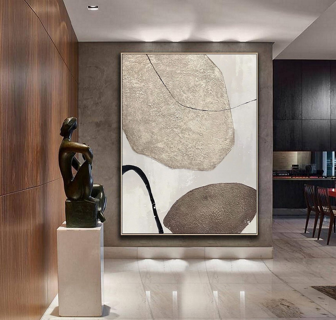 Wabi Sabi Abstract Wall Art Earth Tone Abstract Painting Neutral Wall Decor Boho Textured Wall Art Minimalist Painting Entrance Wall Art - Image 4