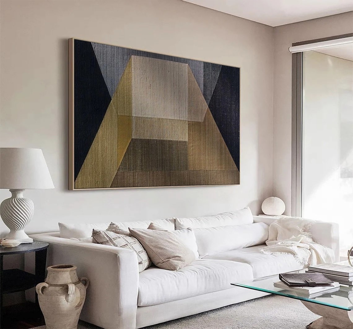 Light Beige Corridor Window Textured Geometric Minimalist Poster - Image 3