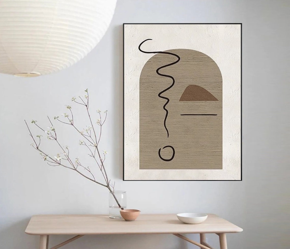 Modern Beige White Abstract Painting On Beige White Textured Wall Art Minimalist Painting Beige White Painting Wabi Sabi Wall Art - Image 2