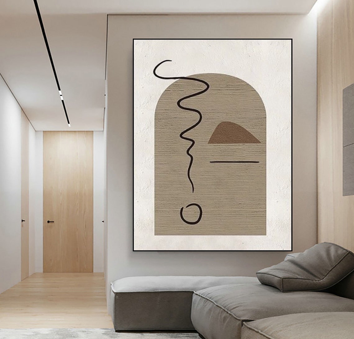 Modern Beige White Abstract Painting On Beige White Textured Wall Art Minimalist Painting Beige White Painting Wabi Sabi Wall Art - Image 3
