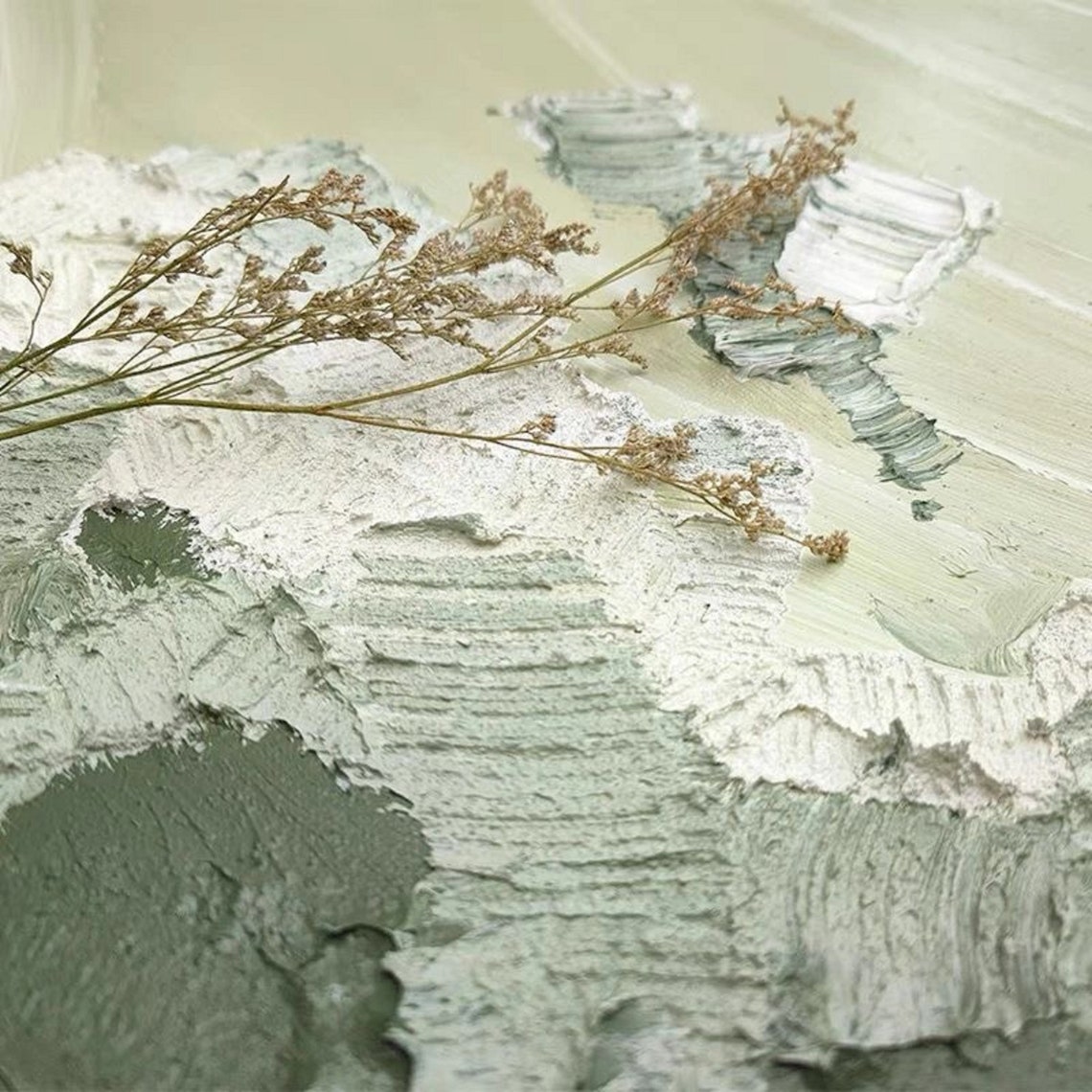 Sage Green Sea Foam Abstract Textured Coastal Beach Art Poster - Image 5
