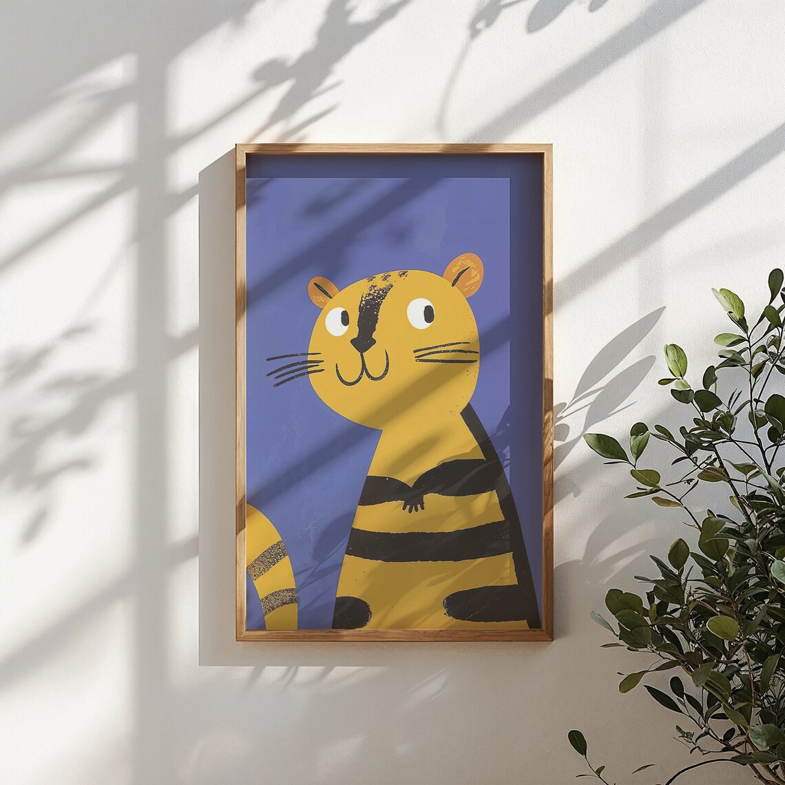 Smiling Orange Tiger Cub Cartoon Nursery Kids Room Animal Poster - Image 5